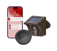 HOMEYO Pro 3 Driveway Alarm - Solar Motion Sensor & Detector with Phone App, 1/2 Mile Long Range Wireless, Outdoor Shed Alarm Weatherproof Smart Home Security System (1 receiver&1 sensor)