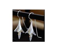 HOMEYU® Elegant Orchid Party Earrings Sterling Silver Flower Earrings For Women Gift Wedding Hypoallergenic
