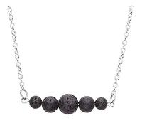 HOMEYU® Lava Rock Essential Oil Diffuser Choker Necklace, Aromatherapy Jewelry with Stainless Steel Chain for Women