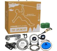 HomeZiplines Zip Line for Kids and Adults Up to 350 Lbs - 150/100 / 200 Ft - Quick Setup Zipline for Backyard Kids and Adults - 100% Rustproof W/Safety Harness - Zip Line for Adults - Zipline Kit