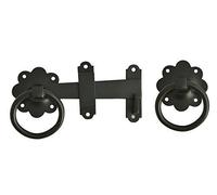 Homezone® Vintage Style 6" Black Galvanised Plain Ring Gate Latch Garden Gate Lock Shed Door Latch Catch with Fittings (Black)