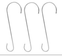 HomeZone 3 Pack Heavy Duty S Hooks 12 inch S Shaped Hanging Hooks Large Hangers for Kitchen, Bathroom, Bedroom, bird feeder and Office