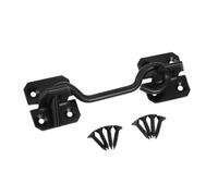 Homezone® Vintage Style 4" Or 6" Black Galvanised Cabin Hook and Eye Garden Gate Lock Shed Door Latch Catch with Fittings (4")