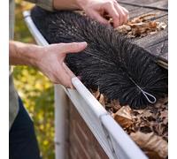 HomeZone 4m Gutter Brush Guard 100mm - Leaf Filter Protection for Gutters & Downpipes - Black Hedgehog Gutter Cleaner for Debris & Blockage Prevention