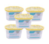 HomeZone 5 Pack 500ml Lemon Disposable Dehumidifiers - Moisture Absorber & Condensation Damp Traps for Home, Bedroom, Kitchen & Bathroom
