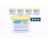 HomeZone 5 Pack 500ml Lemon Disposable Dehumidifiers - Moisture Absorber & Condensation Damp Traps for Home, Bedroom, Kitchen & Bathroom