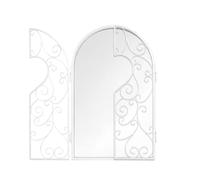 HomeZone 50cm Large Wall Mirror White Shutter Frame Window Wall Mounted Vanity Mirror Living Room Bedrooms Bathroom Mirror Makeup Mirrors Home Decoration Garden Wall Decor Mirrors