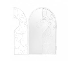 HomeZone 50cm Large Wall Mirror White Shutter Frame Window Wall Mounted Vanity Mirror Living Room Bedrooms Bathroom Mirror Makeup Mirrors Home Decoration Garden Wall Decor Mirrors