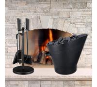 HomeZone 5pc Fireplace Companion Set With Large Co