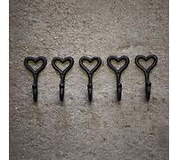 Homezone® 5Pc Love Heart Coat Hooks Wall Mounted Black Coat Hanger for Wall Home Garden Hanging Hooks Vintage Coat Hooks Coat Hanger On Wall.