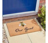 HomeZone Bee Our Guest Coir Door Mat 45 x 75 cm,