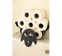 HomeZone® Black Metal Sheep Wall Mounted Animal Toilet Roll Paper Holder Bathroom Toilet Roll Storage Hold up 7 Rolls Tissue Roll Accessory Roll Holder Wall Mounted Loo Roll Novelty Bathroom Storage