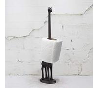 HomeZone Novelty Giraffe Toilet Roll Holder - Free Standing Black Painted Animal Shape Tissue Holder - Decorative Kitchen or Bathroom Accessories Indoor, Home Decor, Toilet Storage Loo Roll Holder