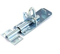 Homezone Brenton Bolt - Door Hooks with Screws, Weather and Rust Resistant Black or Zinc Padlock Gate Hook for Internal Doors Bathrooms Toilets Shed Lock (4", Zinc)
