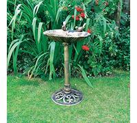HomeZone Bronze Effect Bird Bath For Garden Durable And Long Lasting Bird Baths Decorative Accessories For Outdoors Water And Seed Feeder For Wild Birds Garden Decorations