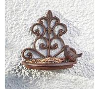 HomeZone Cast Iron Bird Feeders For Small Birds Heavy Duty Wall Mounted Bird Feeder Weatherproof Metal Outdoors Wildlife Seed Peanut Mealworm Feeder Birdbaths & Supports For Garden Decorations