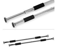 HomeZone Chrome Finish Door Gym Adjustable Pull Up Bar Doorway Workout Gym Equipment - Strong and Durable Home Gym Abs Upper Body Fitness Equipment for Strength Training Upper Arms Chin Up Bar