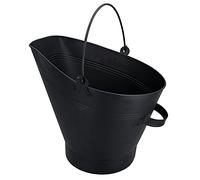 HomeZone Coal Bucket Hod Scuttle Fireside Accessories Kindling, Log & Fuel Storage for Indoor Homeware (BLACK WATERLOO STYLE BUCKET)