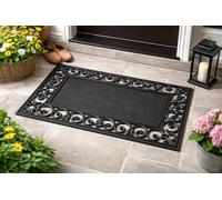 HomeZone Coir Door Mat 75 x 45cm- Heavy Duty Non Slip Indoor & Outdoor Door Mat- Large Rubber Frame Front Door Mats - Dirt Scraper Entrance Mat for Home, Back Door & Porch