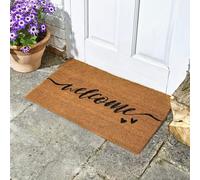 HomeZone Welcome Mat Decoir Doormat Door Mat Natural Look Mat Slip Resistant PVC Backing Safe Anti-Slip Indoor Outdoor Use (Welcome)