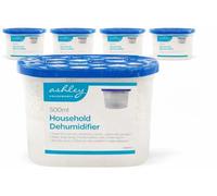 HomeZone Disposable Dehumidifier 500ml Pack of 5 - Unscented Moisture Absorber for Home, Caravan & Garage - Damp, Condensation & Humidity Remover