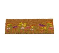 HomeZone flowers Coir Matting for Entrances - Tough Bristles - Doorway Entrance Mat Strips -PVC backing - Doormats (53x23cm)