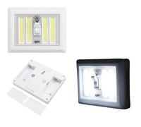 HomeZone Garden Mile Dual COB LED Battery Light Switch Cordless Adhesive Night Battery Operated Lights Portable Battery Lights for Cupboards, Wardrobes, Shed, Baby Nursery, Bedrooms, Kitchen, Garage
