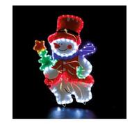 HomeZone Garden Mile Large 85cm Snowman Rope Light - Pre-Lit Christmas Decorations with 5m Multi-Colored LED Lights for Indoor or Outdoor Use - Festive Fairy Light Decor for Magical Holiday Season
