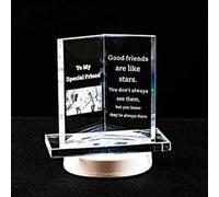 HomeZone Glass Book Plaque - "Special Friend" Engraved LED Sign Home Decoration - Novelty Plaques For Centrepieces, Mantles, Table Decor, Mothers Day, Mothers Day Gifts, Gifts For Women & Gift For Her