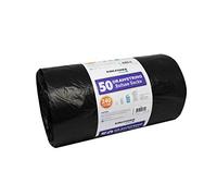 HomeZone® Heavy Duty XL Bin Liners Bags Sacks Black Strong Rubble Sacks Refuse Sack Drawstring Wheelie Bin Various Sizes (50x 240L Drawstring Black Refuse Sacks)