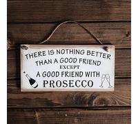Marco Paul Novelty Rectangular Wall Mounted Friendship Gin Plaque - Wooden Door Hanging Friends Sentimental Message Board - Decorative Ornaments Gift Plaque for Bedroom, Living Room Decor