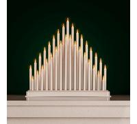 HomeZone Marco Paul White Christmas Candle Bridge - 33 Warm White LED Flameless Candle Lights Battery Operated - Pre-lit Candlebridge for Traditional Christmas Decorations