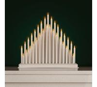 HomeZone Marco Paul White Christmas LED Candle Bridge Decoration Light Up Christmas Table Centrepiece Decor 33 Warm White Bulbs for Indoor Battery Operated Xmas Window Ornament