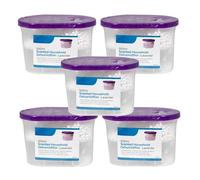 HomeZone Pack of 5 Lavender Disposable Dehumidifiers 500ml - Long Lasting Moisture Absorber Damp & Condensation Trap for Bedroom, Bathroom, Caravan & Home