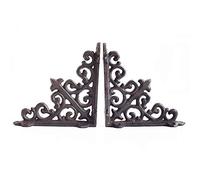 Homezone Pair of Small Victorian Wall Shelf Brackets. Heavy Duty Ornate Vintage Scroll Design Wall Brackets for Home and Garden