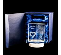 HomeZone Sentimental Glass Book Plaque With LED Light Love Friend Mum Dad Unique Present Gift for her Woman Present Special Mum