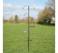 HomeZone Traditional 3 Arm Bird Feeders Hanging Station Heavy Duty Complete Bird Feeding Station Decorative Wildlife Feeding Pole Perfect For Garden And Outdoor Wild Birds