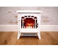 HomeZone Traditional Electric Fireplace Adjustable Flame Effect Stove Fire Heater - Freestanding Fire Place 2 Heat Settings Portable Heater Log Burner Room Heaters for Home Heating