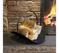 Homezone® Steel Black Log Holder For Fireplace Log Basket Log Storage Solutions For Fireplace Fireside Tools Fireside Accessories