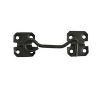 Homezone® Vintage Style 4" Or 6" Black Galvanised Cabin Hook and Eye Garden Gate Lock Shed Door Latch Catch with Fittings (4")