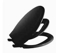 homfan Toilet Seat, Elongated Toilet Seat with Toddler Seat Built in, Potty Training Toilet Seat Elongated Fits Both Adult and Child, with Slow Close and Magnets- Elongated Black