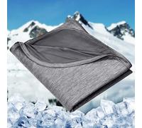 HOMFINE Cooling Blanket for Night Sweats - Cool Throw Blanket with Q-max>0.45 Double-sided Cooling Fiber Lightweight Soft Blanket for Summer and Stay Cool, Black, 150x200cm