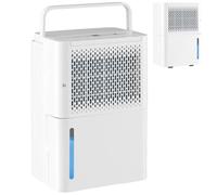 HOMFME 12L/Day Dehumidifier with Continuous/Drying/Auto Modes, Digital Display, Auto Defrost, 24H Timer, 2.1L Water Tank, Portable Electric Dehumidifiers for Home Damp Laundry Office Basement