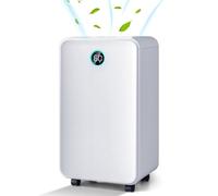 HOMFME 12L/Day Electric Dehumidifier, Mini Air Dehumidifier with Digital Humidity Display, 3 Modes, Laundry Drying, Continuous Drainage, Auto-Off, Portable Dehumidifiers for Bedroom Garage (24H Timer)