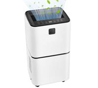 HOMFME 12L/Day Electric Dehumidifier, Mini Air Dehumidifier with Digital Humidity Display, 3 Modes, Laundry Drying, Continuous Drainage, Auto-Off, Portable Dehumidifiers for Bedroom Garage (12H Timer)