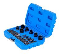 HOMFME 16Pcs Impact Brake Caliper Socket Set, 1/2 Inch Drive Wrench Brake Adjusting Tool Kit with Storage Box, Impact Wrench Socket Set for Home Car Repair (Blue)