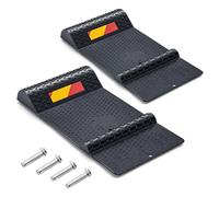 HOMFME 2 Pack Car Parking Mat, 53 x 25cm Garage Parking Aid with Reflective Strips, 2 Easy Installation Ways, Non-Slip Wheel Stopper for Cars SUVs Vans Trucks Golf Carts