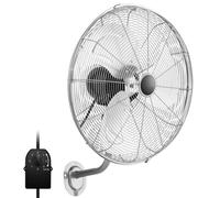 HOMFME 20 Inch 51 cm Wall Mount Fan, 120W Oscillating Cooling Fan with 3 Speeds, Adjustable Tilt Head, 85 Degree Oscillation, Metal Electric Fan Oscillating Wall Fans for Home Office Garage (Silver)