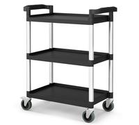 HOMFME 3-Tier Rolling Tool Cart, 150KG Load Capacity Utility Workshop Storage Trolley with Lockable Wheels & Handle, Heavy Duty Mobile Service Cart for Garage Warehouse Office Home (80 x 41 x 97cm)