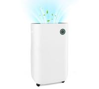 HOMFME 40L/Day Dehumidifier, Electric Dehumidifier with 5 Modes, 2 Speed, 24H Timer, 3 Color Indicator Lights, 6.5L Water Tank, Sleep Mode, Continuous Drainage, Laundry Drying for Home Office Bathroom